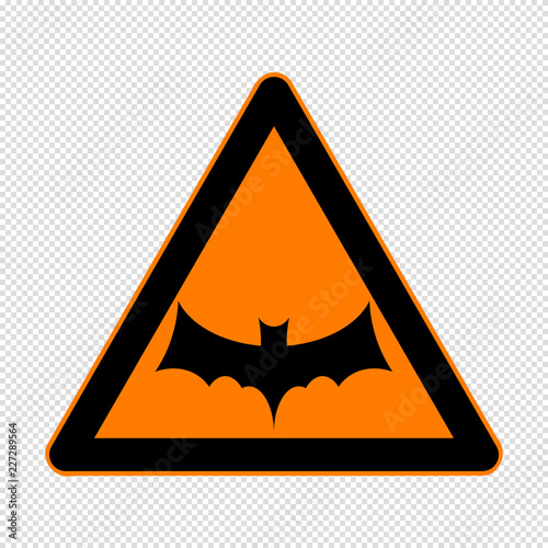 warning triangle road sign with bat