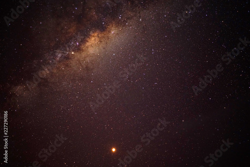 View of stars in the Milky Way on a dark sky above New Zealand