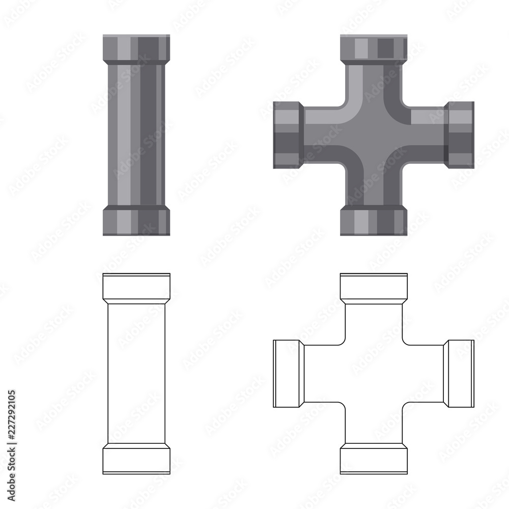 Isolated object of pipe and tube icon. Set of pipe and pipeline stock symbol for web. Isolated object of pipe and tube icon. Set of pipe and pipeline stock symbol for web.