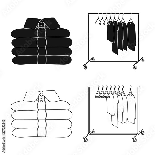 Isolated object of laundry and clean icon. Collection of laundry and clothes stock vector illustration.