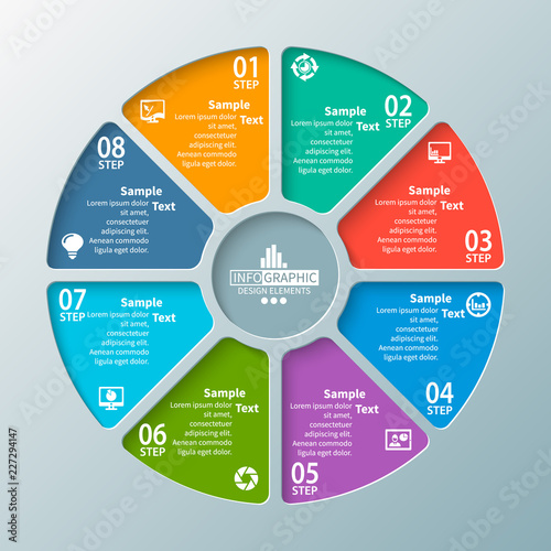 Abstract 3D Paper Infographics. Business template .Vector illustration