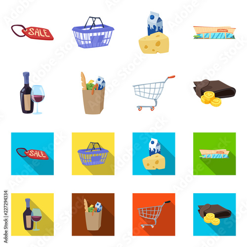 Isolated object of food and drink sign. Collection of food and store vector icon for stock.