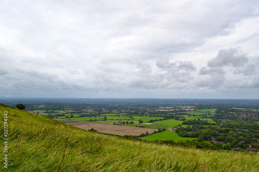 View of Sussex UK from the top of the South Downs