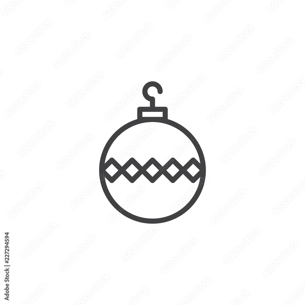 Christmas ball outline icon. linear style sign for mobile concept and web design. xmas bauble simple line vector icon. Symbol, logo illustration. Pixel perfect vector graphics Christmas ball outline icon. linear style sign for mobile concept and web design. xmas bauble simple line vector icon. Symbol, logo illustration. Pixel perfect vector graphics