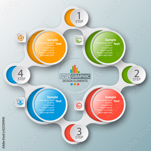 Abstract 3D Paper Infographics. Business template .Vector illustration