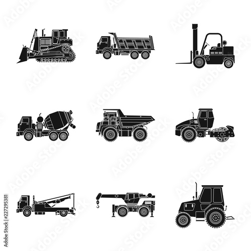 Vector design of build and construction sign. Collection of build and machinery stock vector illustration.