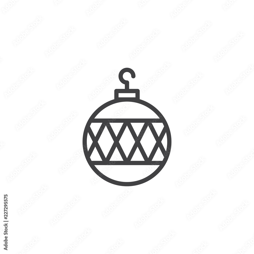 Ornate Christmas ball outline icon. linear style sign for mobile concept and web design. Bauble simple line vector icon. Symbol, logo illustration. Pixel perfect vector graphics Ornate Christmas ball outline icon. linear style sign for mobile concept and web design. Bauble simple line vector icon. Symbol, logo illustration. Pixel perfect vector graphics