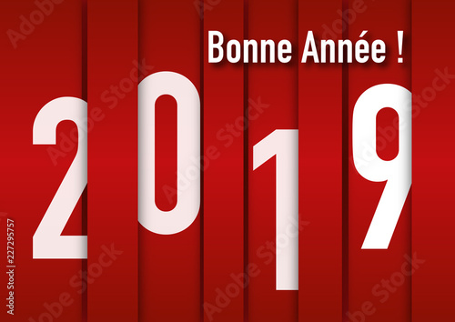 Carte de vœux 2019 graphique et design sur fond pour souhaiter la bonne année.