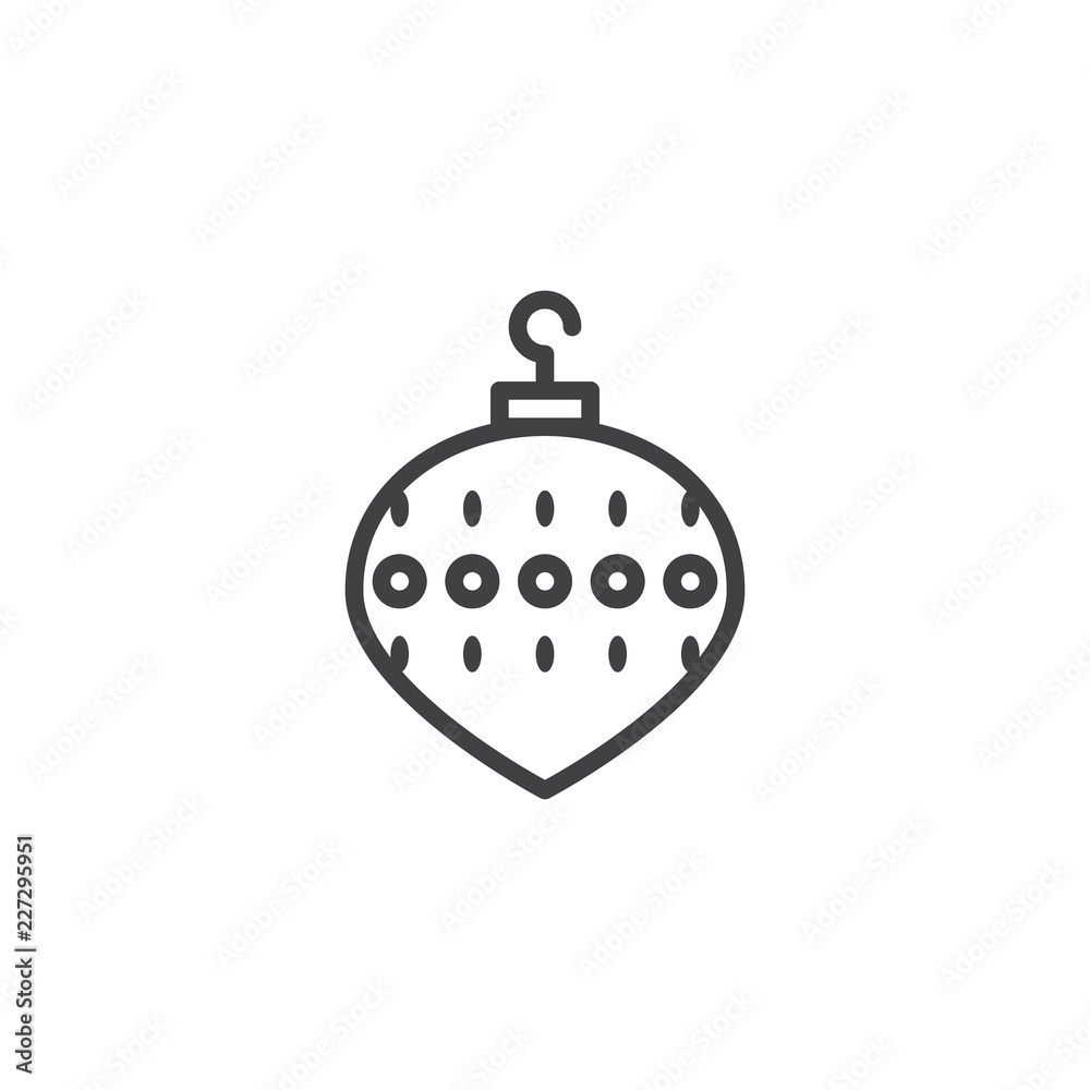 Christmas decoration ball outline icon. linear style sign for mobile concept and web design. xmas bauble simple line vector icon. Symbol, logo illustration. Pixel perfect vector graphics Christmas decoration ball outline icon. linear style sign for mobile concept and web design. xmas bauble simple line vector icon. Symbol, logo illustration. Pixel perfect vector graphics