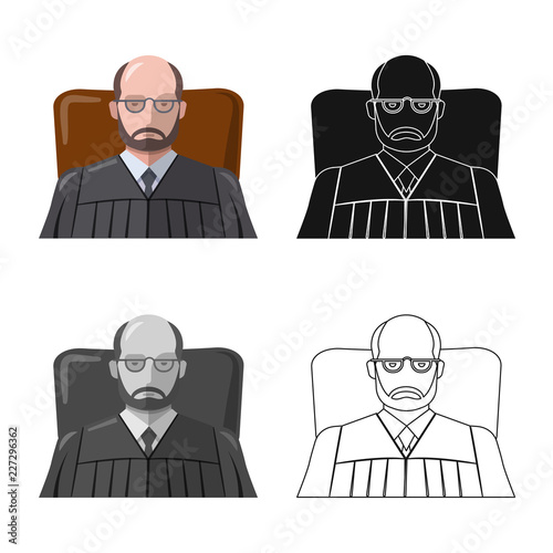 Isolated object of law and lawyer sign. Set of law and justice vector icon for stock.