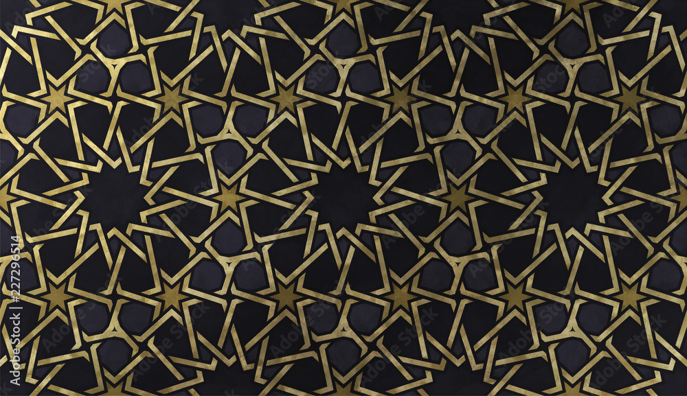 Islamic decorative pattern with golden artistic texture. Islamic decorative pattern with golden artistic texture.
