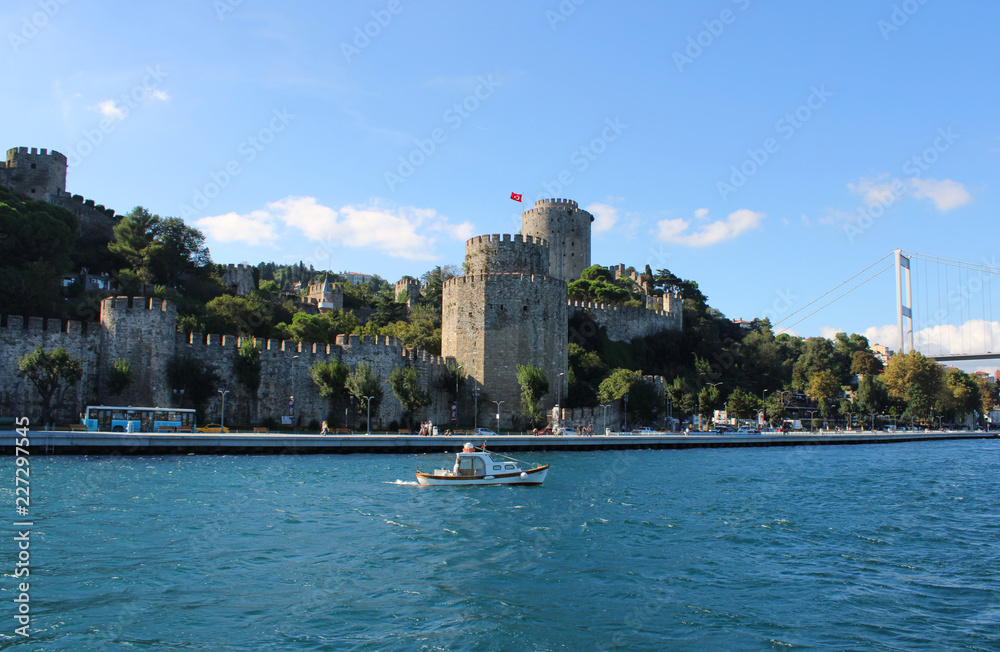 Fototapeta premium Rumeli hisari in Istanbul, Bosphorus coasti europe continent side