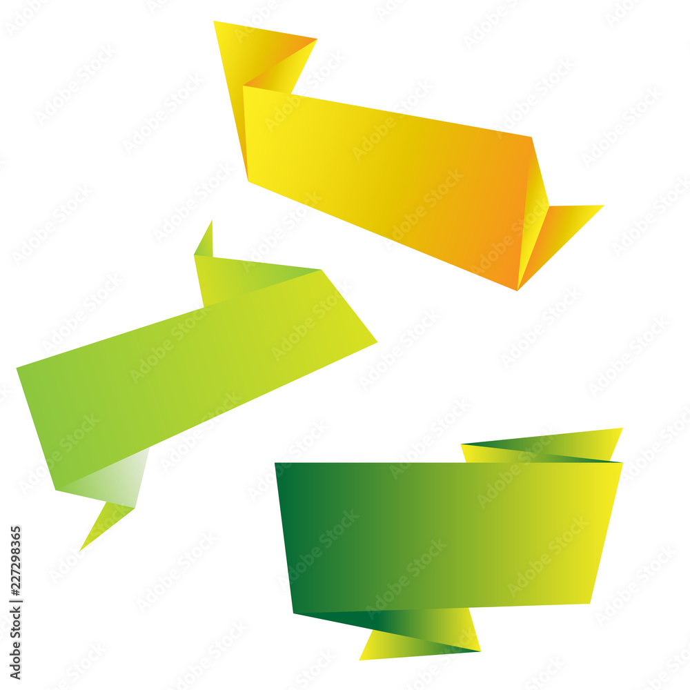 Set of origami banners for web design, vector illustration. Set of origami banners for web design, vector illustration.