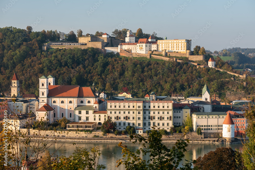 Innblick auf Passau Oberhaus und Altstadt