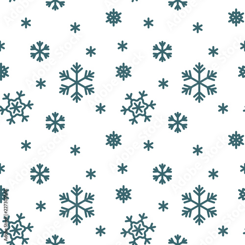 Winter seamless patter with snowflakes. Christmas design. Vector illustration.