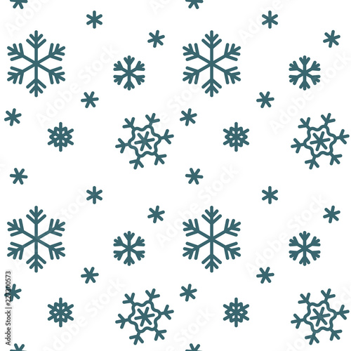 Winter seamless patter with snowflakes. Christmas design. Vector illustration.