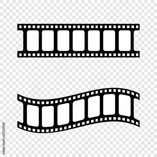 Filmstripe black and white isolated on transparent background photo