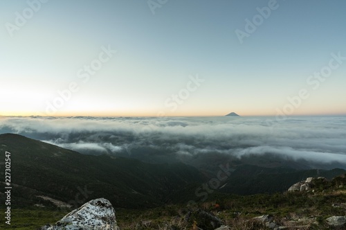 Sunrise Mt.Kinpu in Japan photo