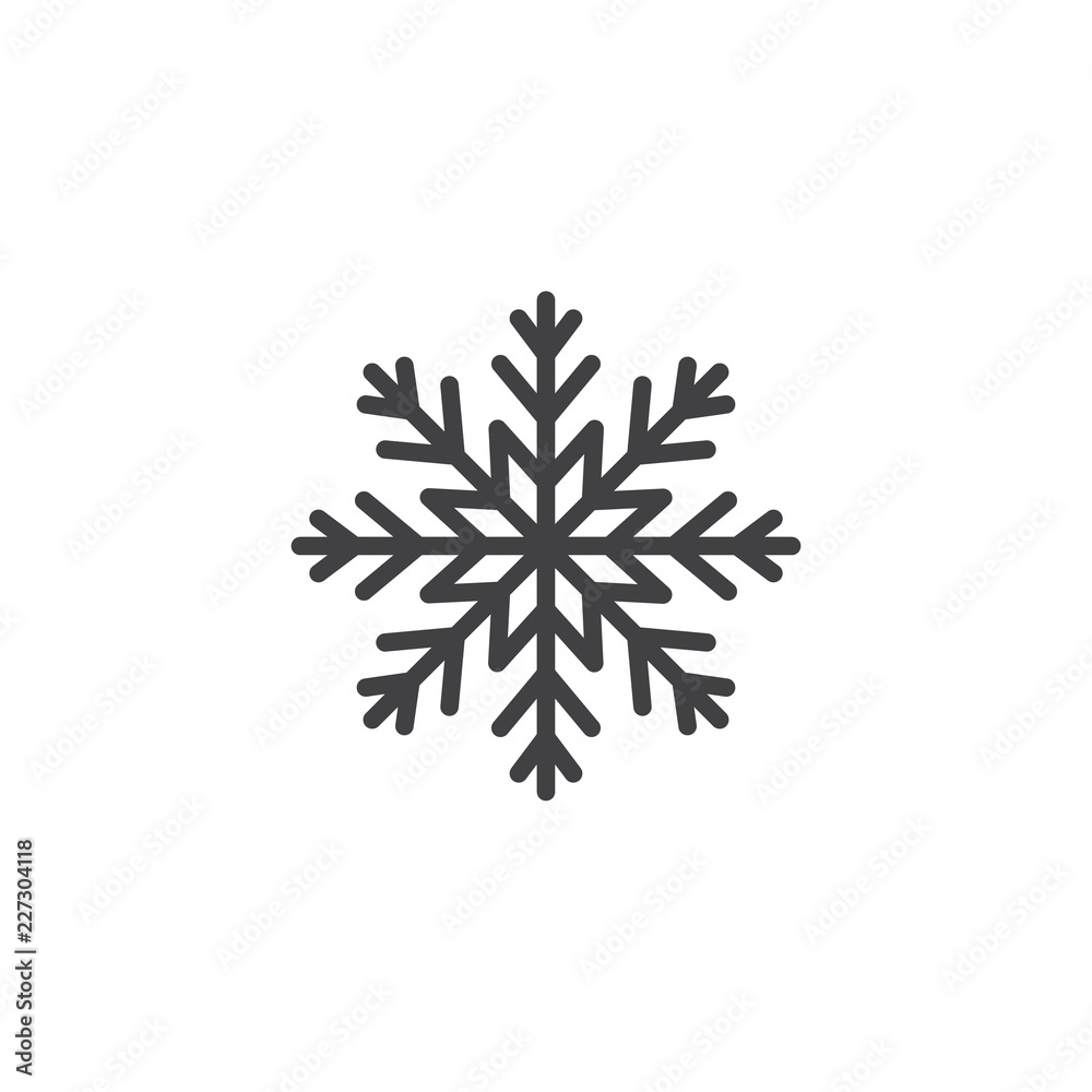 Snowflake outline icon. linear style sign for mobile concept and web design. Snow winter holiday simple line vector icon. Symbol, logo illustration. Vector graphics Snowflake outline icon. linear style sign for mobile concept and web design. Snow winter holiday simple line vector icon. Symbol, logo illustration. Vector graphics