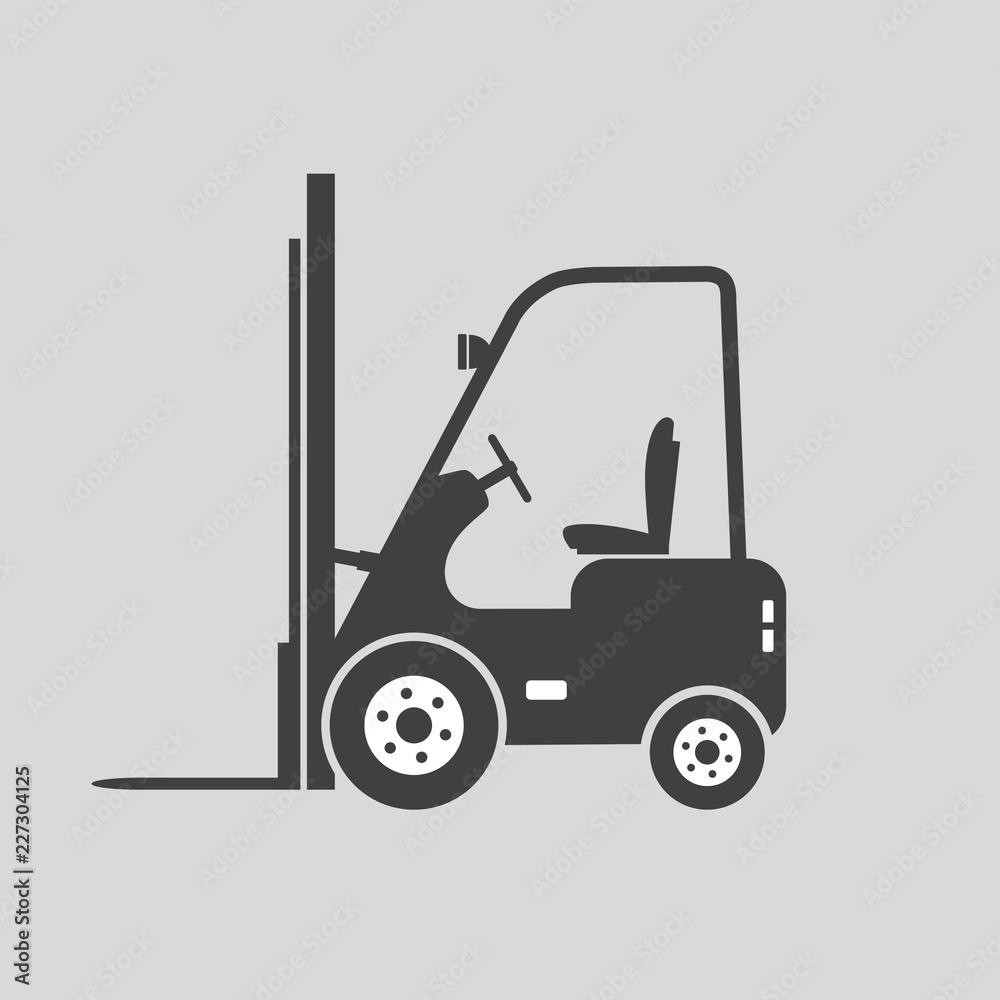 Forklift truck vector icon
