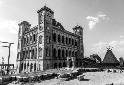 Queen's palace in Antananarivo city view, capital of Madagascar. Tanarivo is a city of 3 million Madagascarians, who often farm rice and other crops. Villagers living nearby Antananarivo.