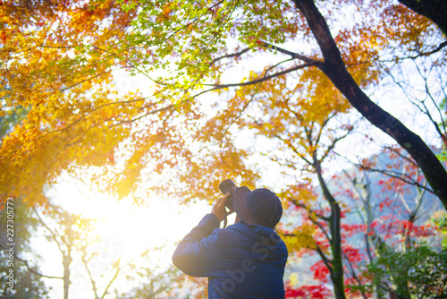 Autumn scene atmosphere in Kyoto, Japan.