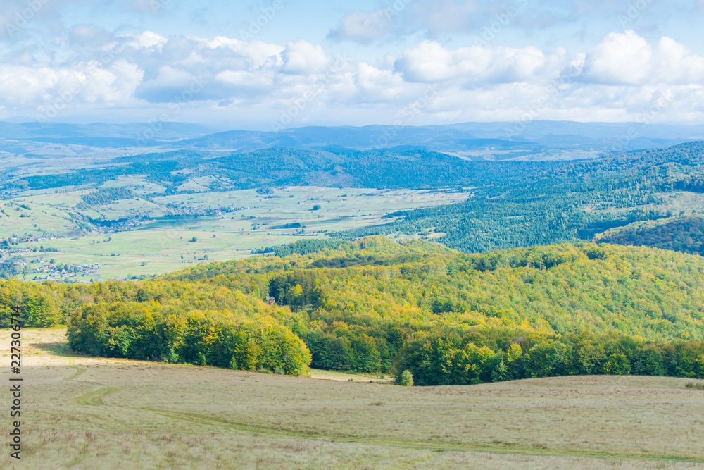 View of the mountains and highlands in the fall. View of the mountains and highlands in the fall.