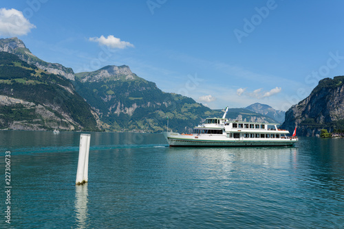 Flüelen turist boat near Flüelen on Lake Lucerne
