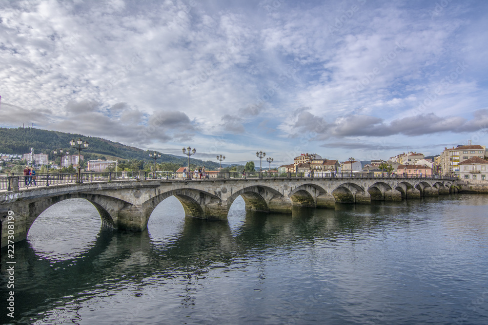 Puente romano, Puente del Burgo sobre el rio Lerez en la ciudad de  Pontevedra