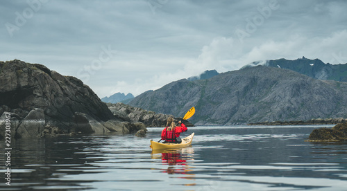 Canvas Print Kayak paddle in Norway