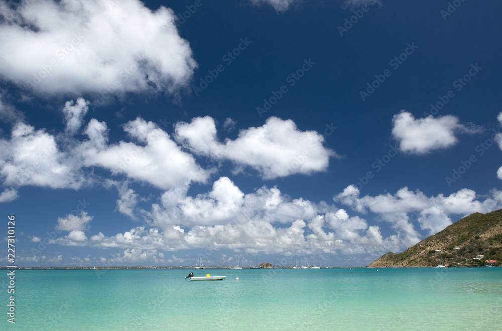 Saint Martin beach, Caribbean sea