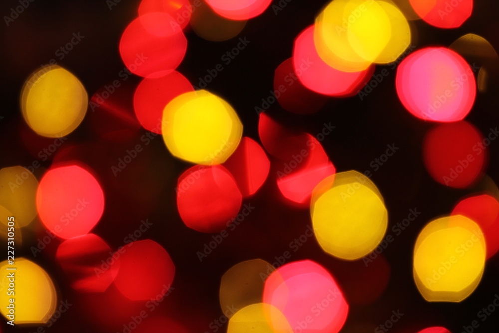 Multi coloured Christmas lights bokeh
