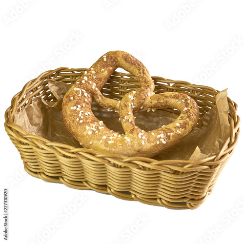 Bretsel in wicker basket photo