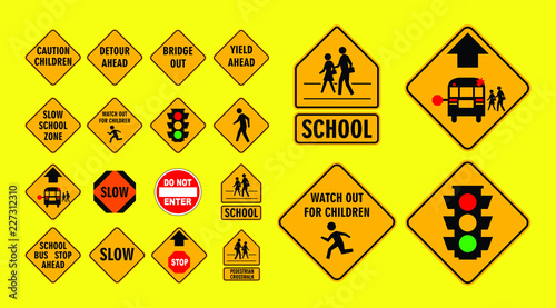 set of cross street school sign.easy to modify