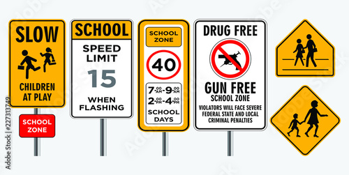 set of cross street school sign.easy to modify