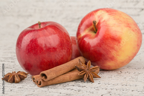 Red apple with cinnamon