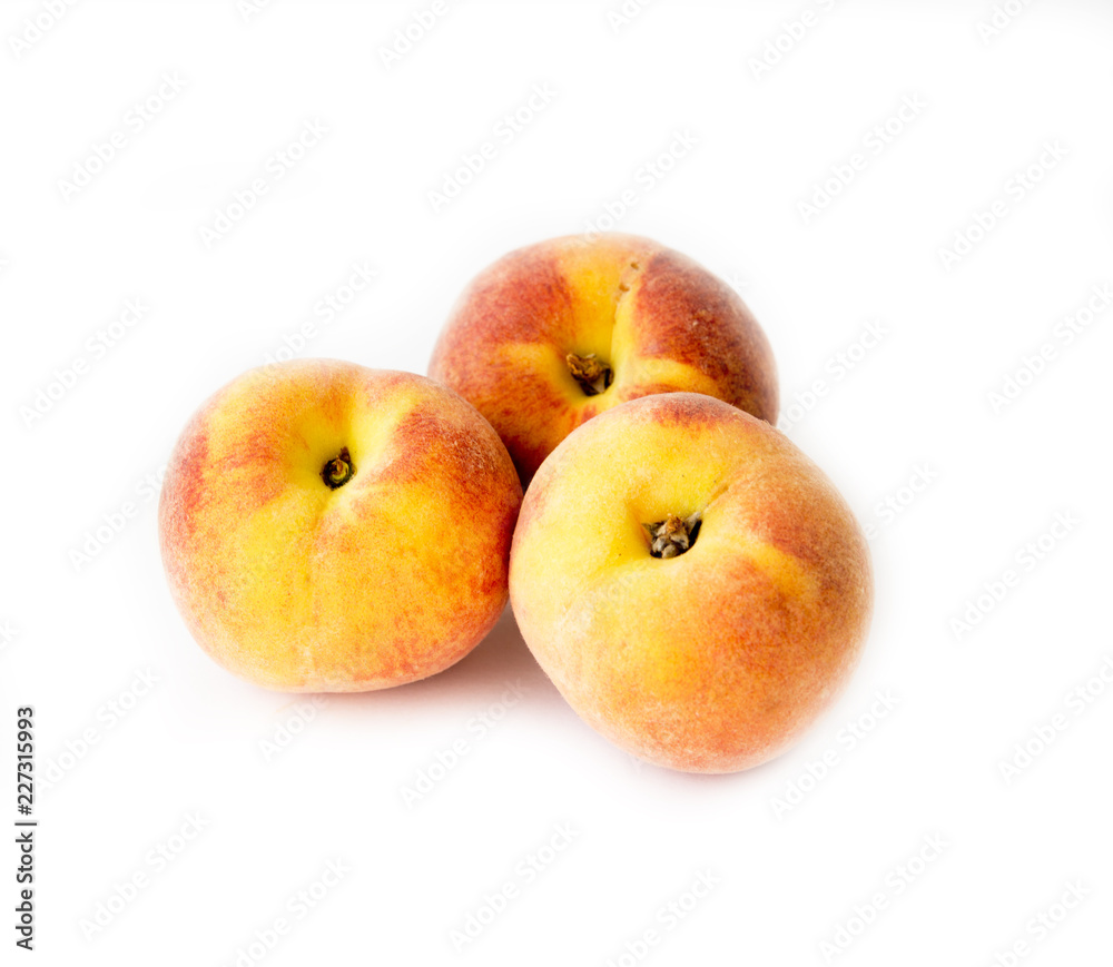 fresh peaches on white background fresh peaches on white background