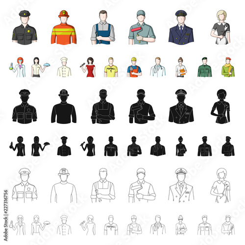 People of different professions cartoon icons in set collection for design. Worker and specialist vector symbol stock web illustration.