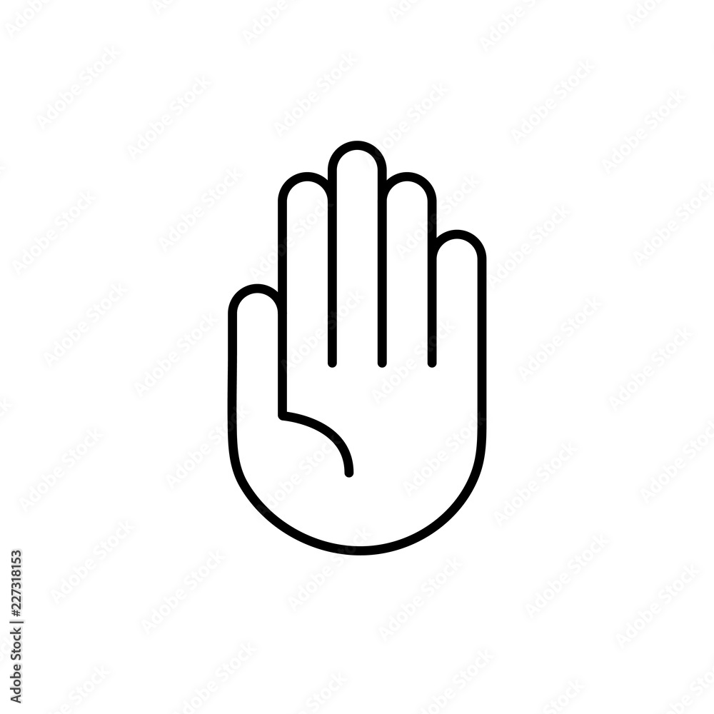 Hand, Handfläche - Icon, Piktogramm, grafisches Element - outline - schwarz weiß Hand, Handfläche - Icon, Piktogramm, grafisches Element - outline - schwarz weiß