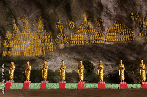 Buddhists temple in Saddar cave near Hpa-an in Myanmar photo