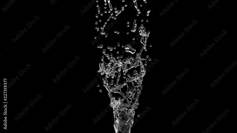 Splash of clear transparent water on black Splash of clear transparent water on black