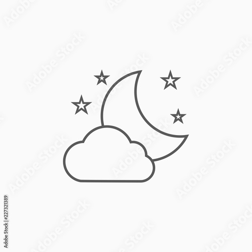 night icon  moon cloud and star vector