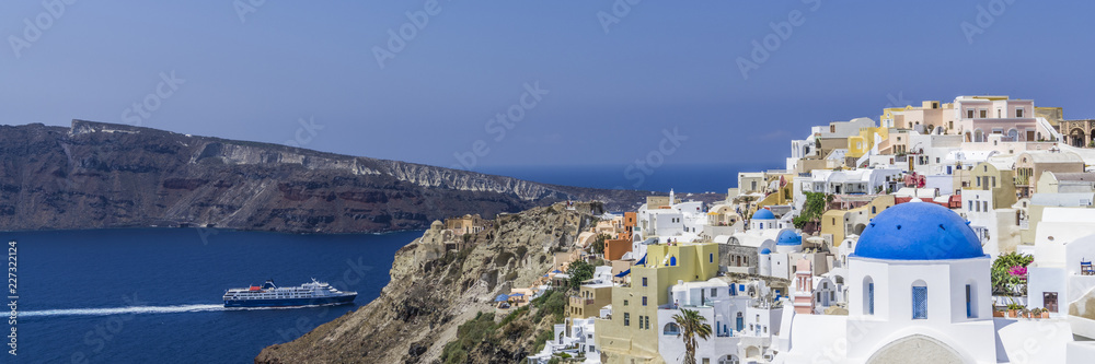 Panorama of the city of Oia in Santorini