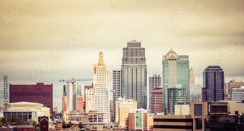 Kansas City skyline retro look 