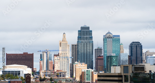 Kansas City skyline Cloudy Day