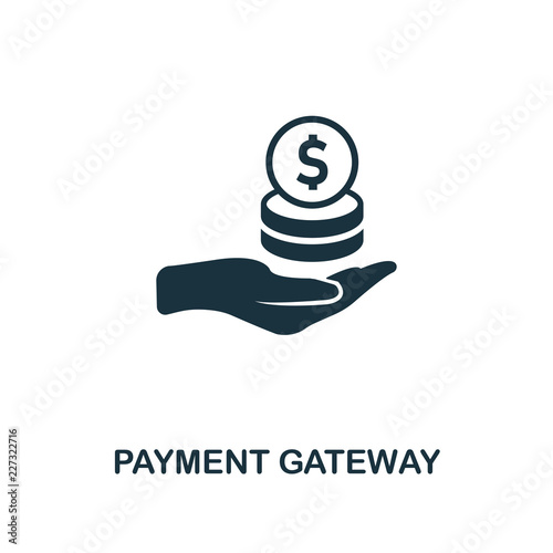 Payment Gateway icon. Monochrome style design from fintech icon collection. UI and UX. Pixel perfect payment gateway icon. For web design, apps, software, print usage.