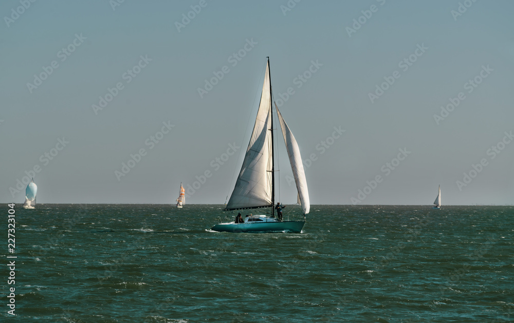 Fototapeta premium sailing ship in the sea