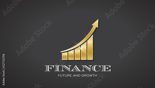 Gold Business Finance Bar Vector illustration