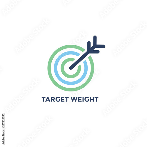 BMI - Body Mass Index Icon with Target Weight image - green and blue