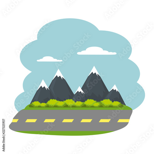 park landscape with road scene